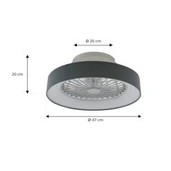 Lindby Loftventilatorer > LED-loftventilator Mace, grå, støjsvag, CCT