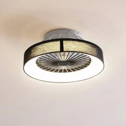 Lindby Loftventilatorer > LED-loftventilator Mace, sort, støjsvag, Ø 47 cm