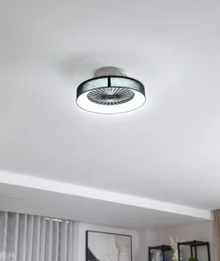 Lindby Loftventilatorer > LED-loftventilator Mace, sort, støjsvag, Ø 47 cm