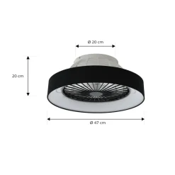 Lindby Loftventilatorer > LED-loftventilator Mace, sort, støjsvag, Ø 47 cm