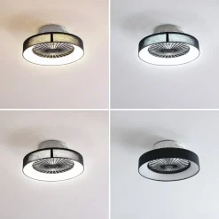 Lindby Loftventilatorer > LED-loftventilator Mace, sort, støjsvag, Ø 47 cm