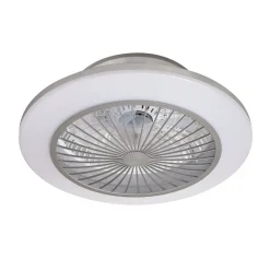 Loftventilatorer ^ Lindby LED-loftventilator Mamuti, sølv, støjsvag, Ø 55 cm