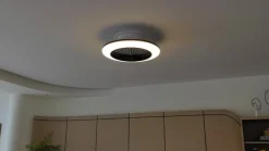 Loftventilatorer ^ Lindby LED-loftventilator Mamuti, sort, støjsvag, Ø 55 cm