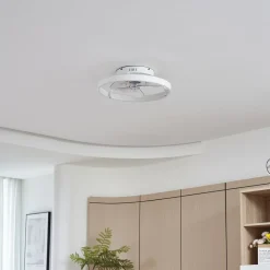 Lindby Loftventilatorer > LED-loftventilator Momitu, hvid, aluminium, Ø 50 cm
