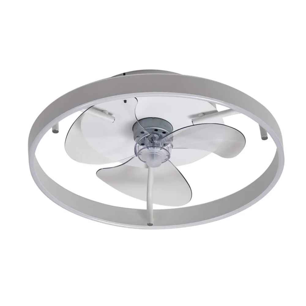 Lindby Loftventilatorer > LED-loftventilator Momitu, hvid, aluminium, Ø 50 cm