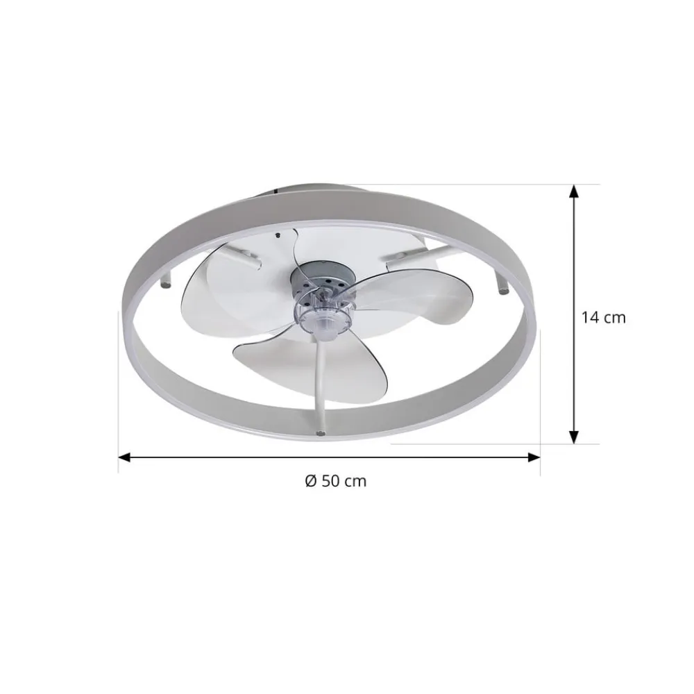 Lindby Loftventilatorer > LED-loftventilator Momitu, hvid, aluminium, Ø 50 cm