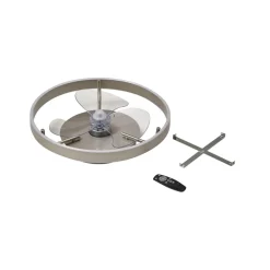 Loftventilatorer ^ Lindby LED-loftventilator Momitu, sølv, lydsvag, Ø 50 cm
