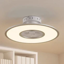 Loftventilatorer ^ Lindby LED-loftventilator Romea, rund, DC, støjsvag, 60 cm