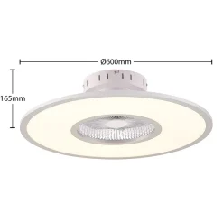 Loftventilatorer ^ Lindby LED-loftventilator Romea, rund, DC, støjsvag, 60 cm