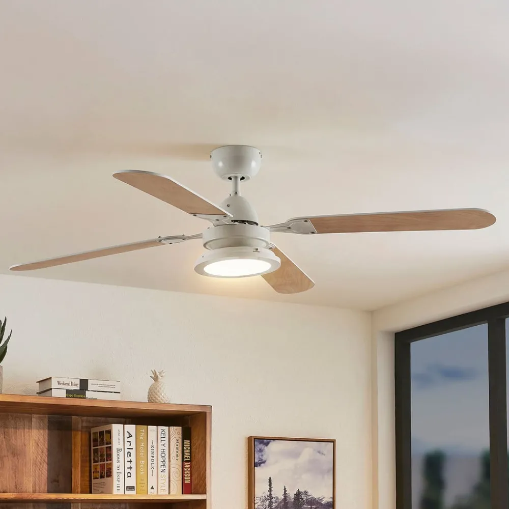 Lindby Loftventilatorer > LED-loftventilator Tedric, hvid, støjsvag, Ø 133 cm