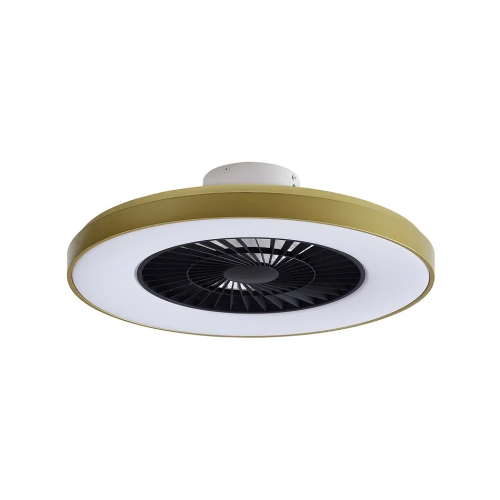 Lindby Loftventilatorer > LED-loftventilator Teleo, messing, DC, støjsvag, Tuya