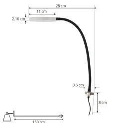 Væglamper|Væglamper ^ Lindby LED-læselampe Flexola, nikkel, rund, metal, stik