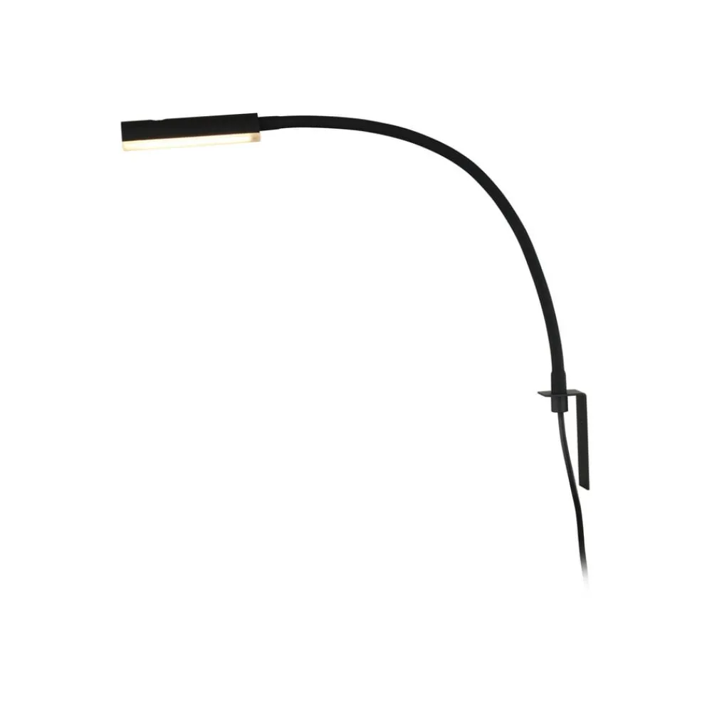 Lindby Væglamper|Væglamper > LED-læselampe Flexola, sort, kantet, stik
