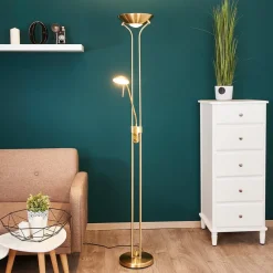 Lindby Gulvlamper|Gulvlamper > LED-læselampe Josefin, messing, læselampe, dæmpbar