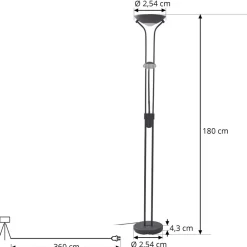 Gulvlamper|Gulvlamper ^ Lindby LED-læselampe Josefin, sort, læselampe, dæmpbar