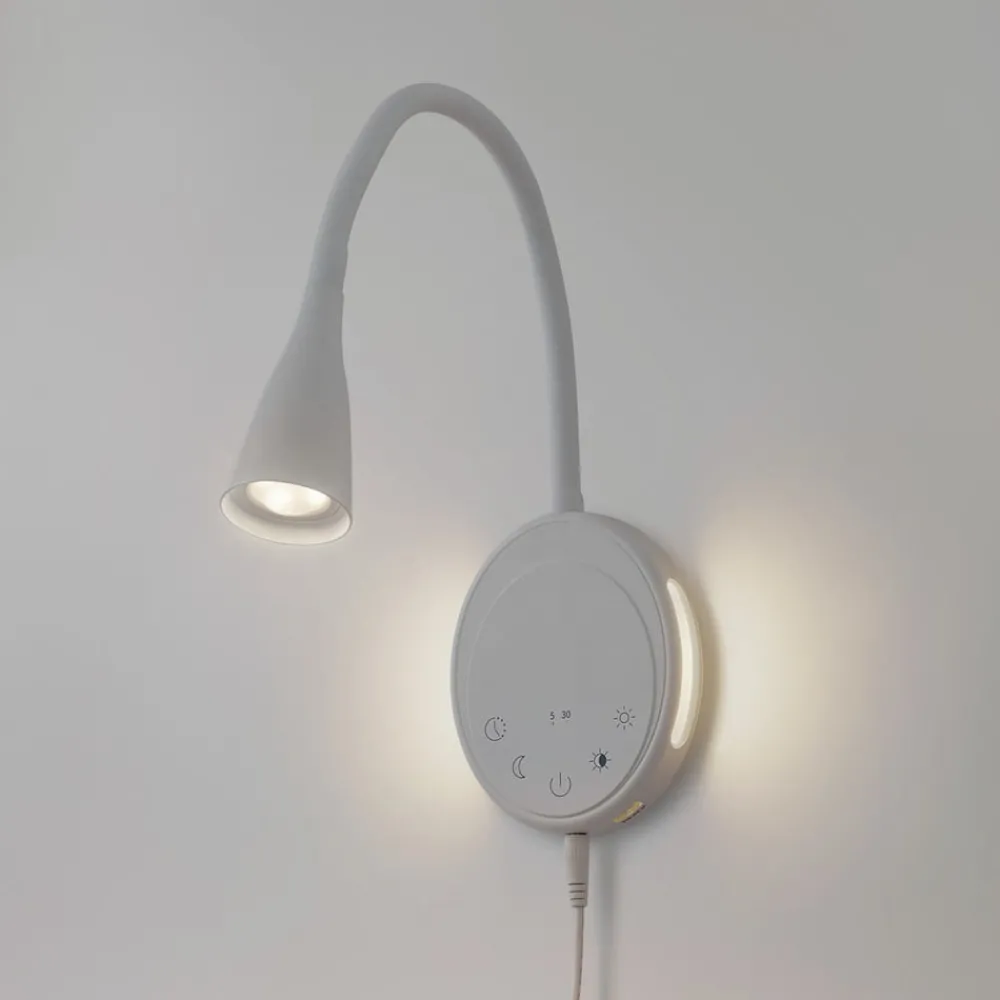 Lindby Væglamper|Væglamper > LED-læselampe Zayna, hvid, CCT, USB, dæmpbar, timer