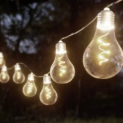 Dekorationsbelysning|Solcellelamper ^ Lindby LED-lyskæde Lampini, 200 cm, sort, IP44
