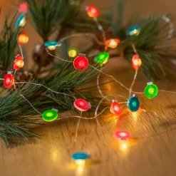 Lindby Dekorationsbelysning|Julepynt > LED lyskæde Motje, kugler, rød, grøn, 320 cm