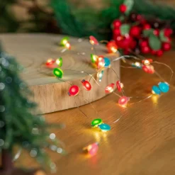 Lindby Dekorationsbelysning|Julepynt > LED lyskæde Motje, kugler, rød, grøn, 320 cm