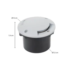 Lindby Nedgravet Udebelysning|Udendørs Spot > LED nedgravningslampe Nandita, Ø 10 cm, sølv, IP65