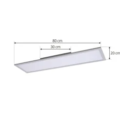 Lindby Gang|Loftlamper > LED-panel Enhife, hvid, 80 x 20 cm, metal, 4.000 K