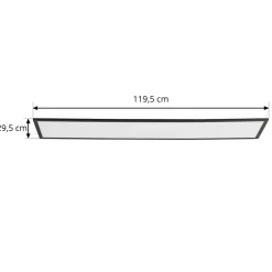 Lindby Arbejdsrum/Kontor|Loftlamper > LED-panel Lamin, sort, 120 cm, CCT, dæmpbar, fjernbetjening