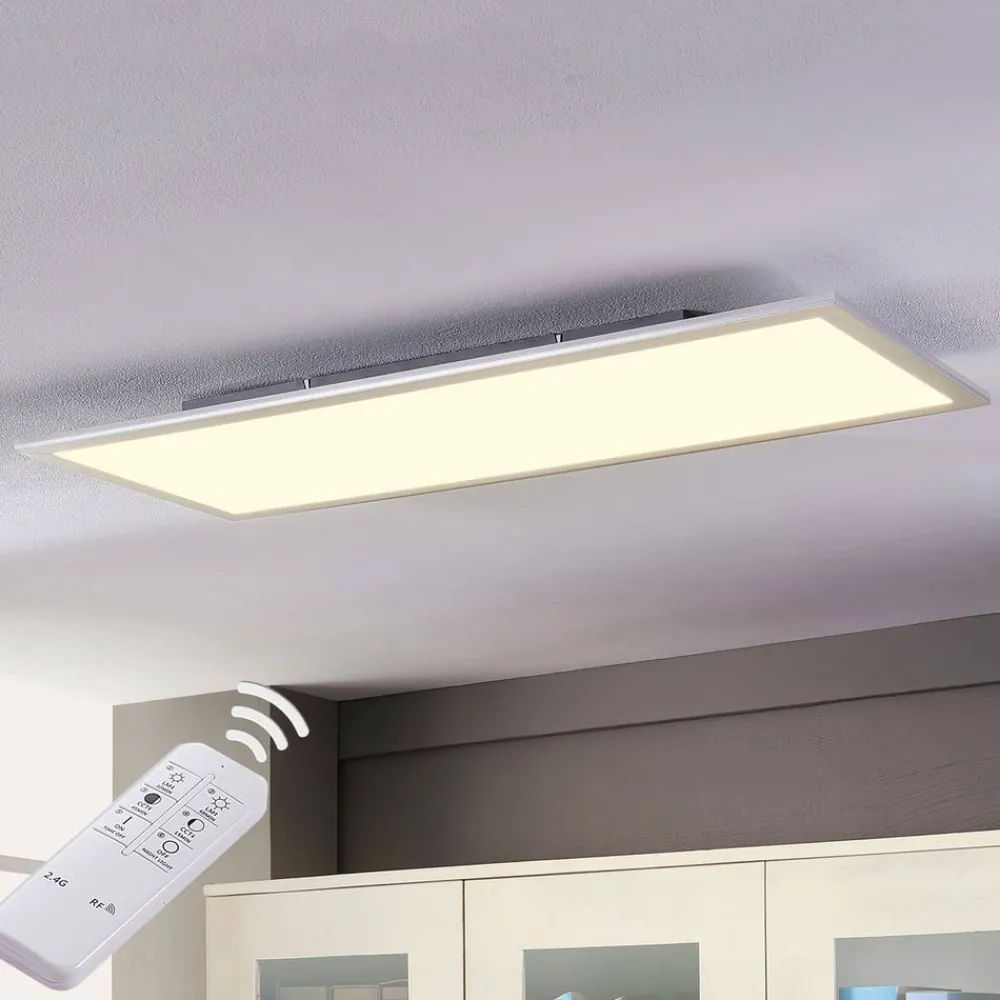 Arbejdsrum/Kontor|Gang ^ Lindby LED-panel Livel, CCT, 120 cm x 30 cm, fjernbetjening