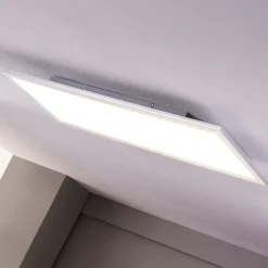 Arbejdsrum/Kontor|Gang ^ Lindby LED-panel Livel, 4000K, 80 cm x 30 cm, sølv, metal