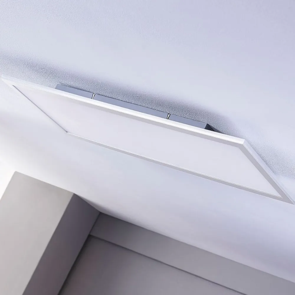 Arbejdsrum/Kontor|Gang ^ Lindby LED-panel Livel, 4000K, 80 cm x 30 cm, sølv, metal