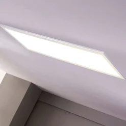 Arbejdsrum/Kontor|Gang ^ Lindby LED-panel Livel, 4000K, 80 cm x 30 cm, sølv, metal