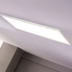 Arbejdsrum/Kontor|Gang ^ Lindby LED-panel Livel, sæt med 2, 4.000 K, 80 x 30 cm, sølv