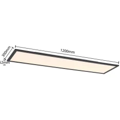 Lindby Arbejdsrum/Kontor|Gang > LED-panel Nelios, 120 x 30 cm, CCT, sort, metal