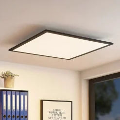Lindby Loftlamper|Loftlamper > LED-panel Nelios, 62 x 62 cm, 4.000K, sort, metal