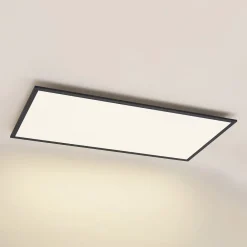 Lindby Arbejdsrum/Kontor|Gang > LED-panel Nelios, 120 x 60 cm, 4000K, sort, metal