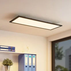 Lindby Arbejdsrum/Kontor|Gang > LED-panel Nelios, 80 x 30 cm, 4.000K, sort, metal