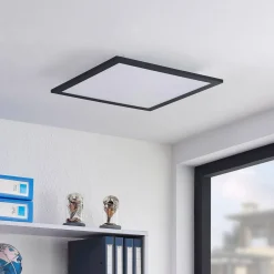 Lindby Arbejdsrum/Kontor > LED-panel Nelios, 40 x 40 cm, 4.000K, sort, metal