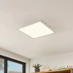 Arbejdsrum/Kontor|Loftlamper ^ Lindby LED-panel Quais, 40 x 40 cm, hvid, aluminium, 4.000K