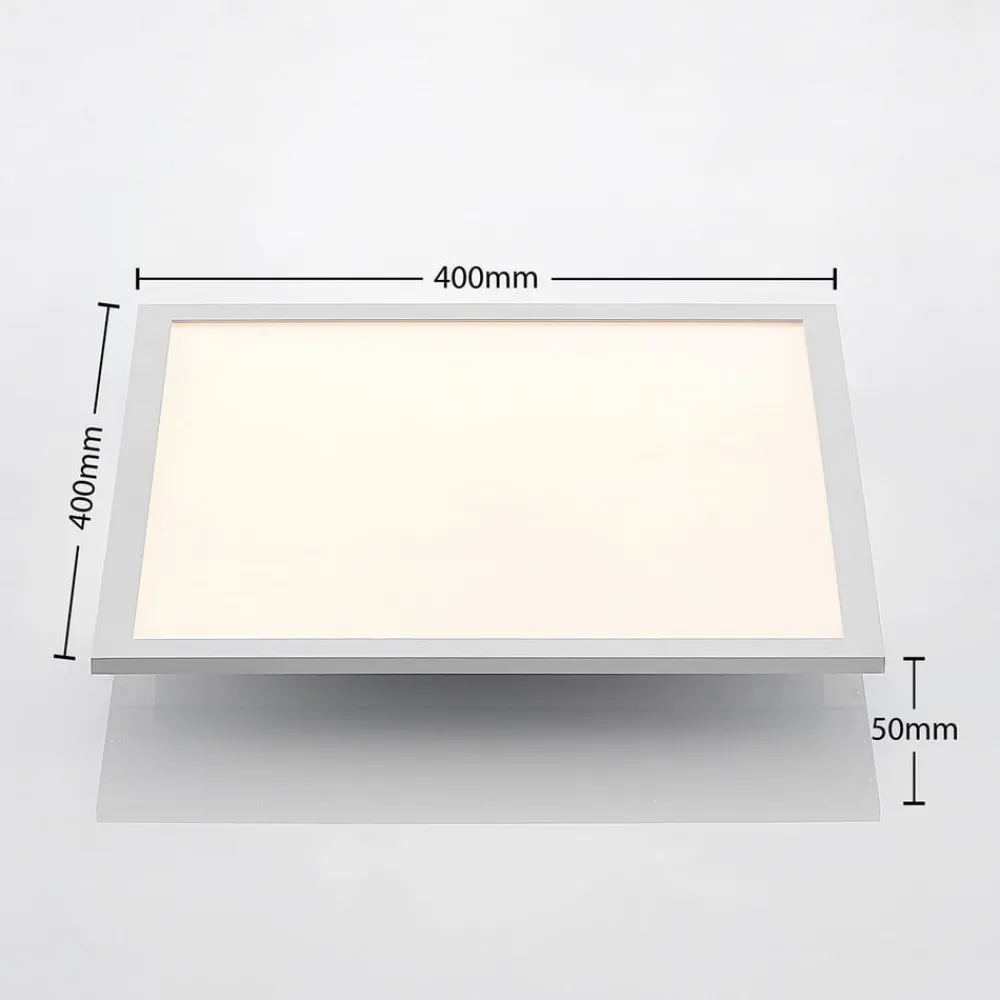 Arbejdsrum/Kontor|Loftlamper ^ Lindby LED-panel Quais, 40 x 40 cm, hvid, aluminium, 4.000K