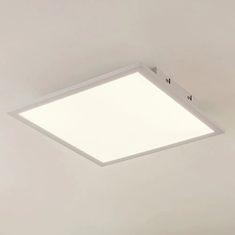 Arbejdsrum/Kontor|Loftlamper ^ Lindby LED-panel Quais, 40 x 40 cm, hvid, aluminium, 4.000K