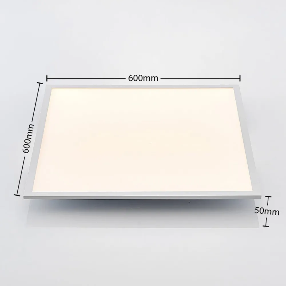 Lindby Arbejdsrum/Kontor > LED-panel Quais, 60 x 60 cm, hvid, aluminium, 4.000K