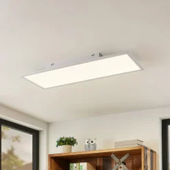 Arbejdsrum/Kontor|Loftlamper ^ Lindby LED-panel Quais, 80 x 30 cm, hvid, metal, 4.000K