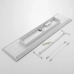 Lindby Arbejdsrum/Kontor|Gang > LED-panel Stenley, 4.000 K, 120 cm x 30 cm, sølv/hvid