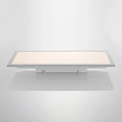 Lindby Arbejdsrum/Kontor|Gang > LED-panel Stenley, 4.000 K, 60 cm x 30 cm, sølv/hvid