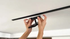 Lindby Skinnesystem > LED-panel 48V Lumaro, sort, aluminium, længde 20 cm, dæmpbar
