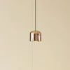 Lindby Skinnesystem > LED-pendellampe Lumaro, guld, Ø 8 cm, aluminium, 48V, dæmpbar