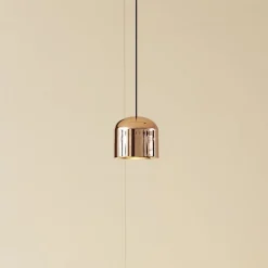 Lindby Skinnesystem > LED-pendellampe Lumaro, guld, Ø 8 cm, aluminium, 48V, dæmpbar