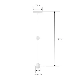 Lindby Skinnesystem > LED-pendellampe Lumaro, hvid, Ø 6,2 cm, 48V, dæmpbar