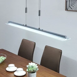 Arbejdsrum/Kontor|Pendellamper ^ Lindby LED-pendellampe Sladja, krom, glas, touchdæmper