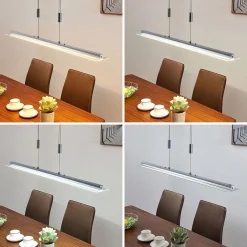 Arbejdsrum/Kontor|Pendellamper ^ Lindby LED-pendellampe Sladja, krom, glas, touchdæmper