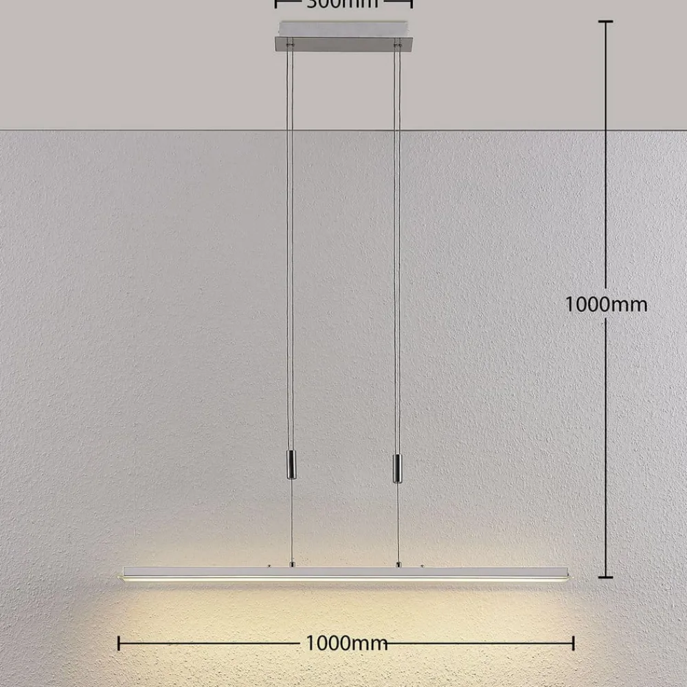 Arbejdsrum/Kontor|Pendellamper ^ Lindby LED-pendellampe Sladja, krom, glas, touchdæmper